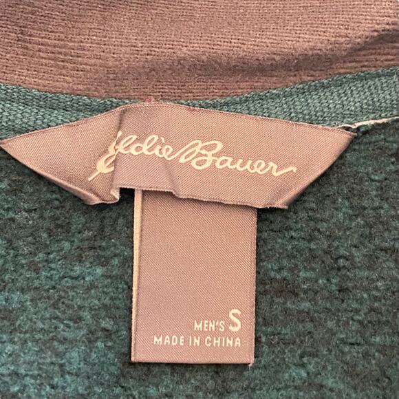 Eddie Bauer Men's Fleece Convector 1/2-Zip Pullover Knitted Sweater Green Small - Picture 5 of 11